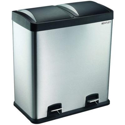 Charles Bentley 2-in-1 60L Kitchen Pedal Bin - Silver Charles Bentley 2-in-1 60L Kitchen Pedal Bin - Silver